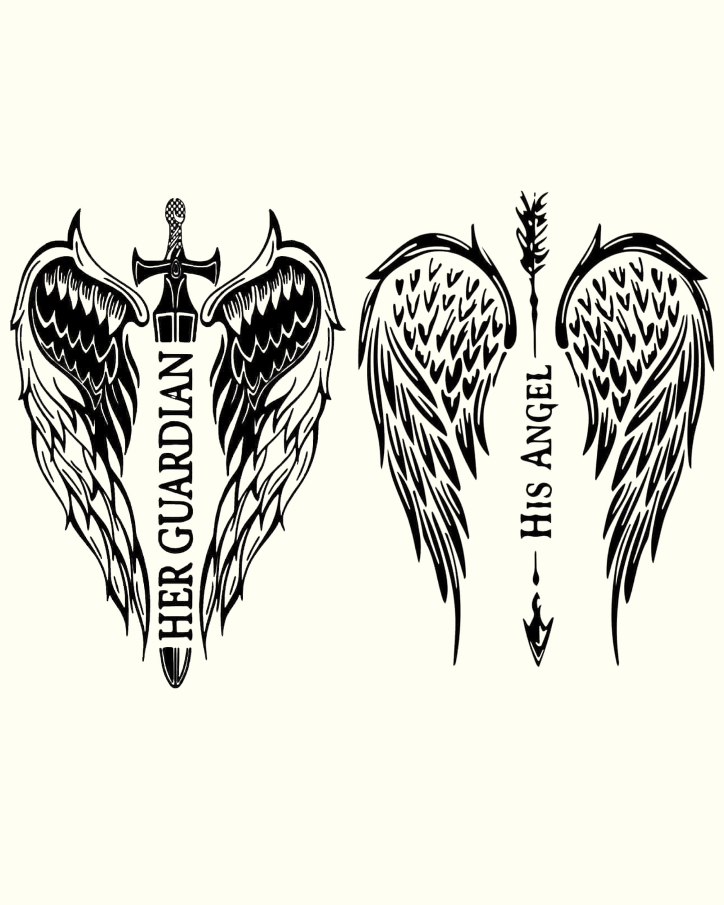 Her Gaurdian/His Angel - Couple T-Shirt