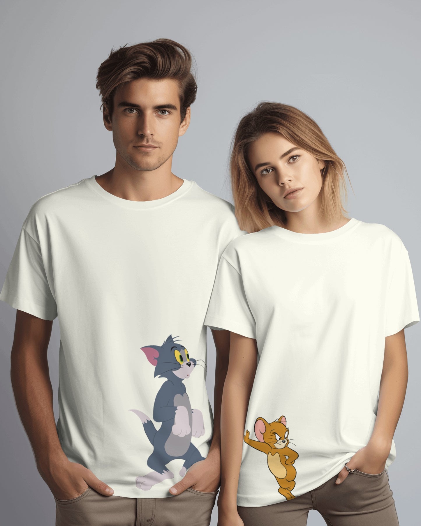 TOM & JERRY - Couple T-Shirt (White)