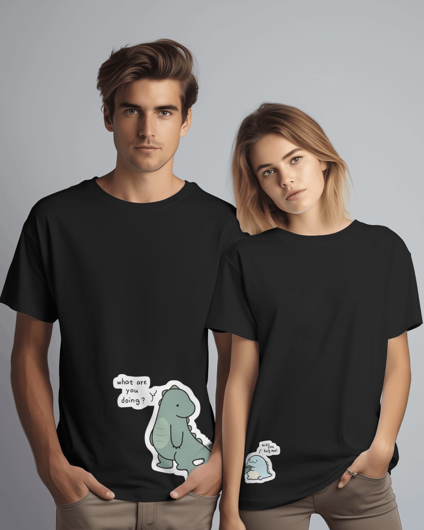 BABY DINO - Couple T-Shirt (Black)
