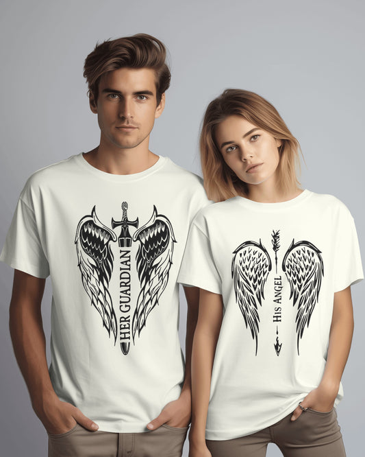 Her Gaurdian/His Angel - Couple T-Shirt