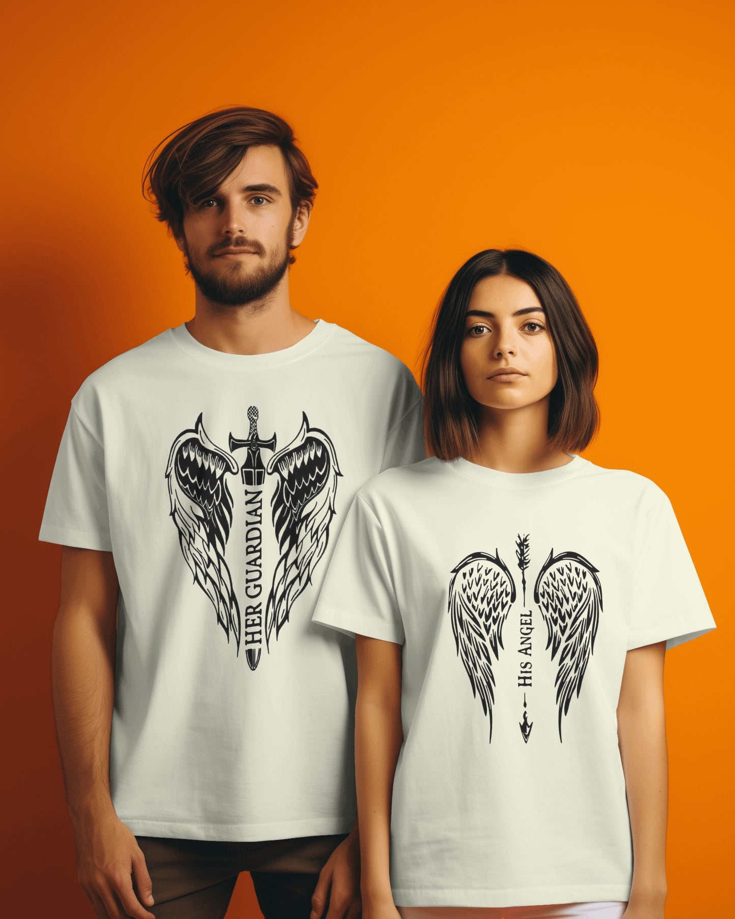 Her Gaurdian/His Angel - Couple T-Shirt