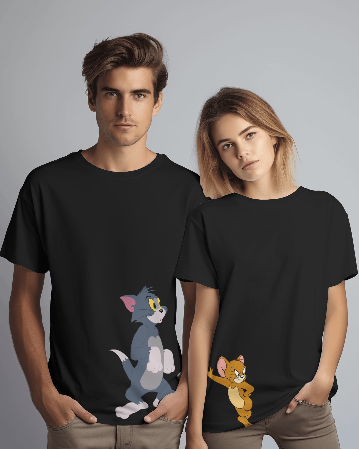 TOM & JERRY - Couple T-Shirt (Black)