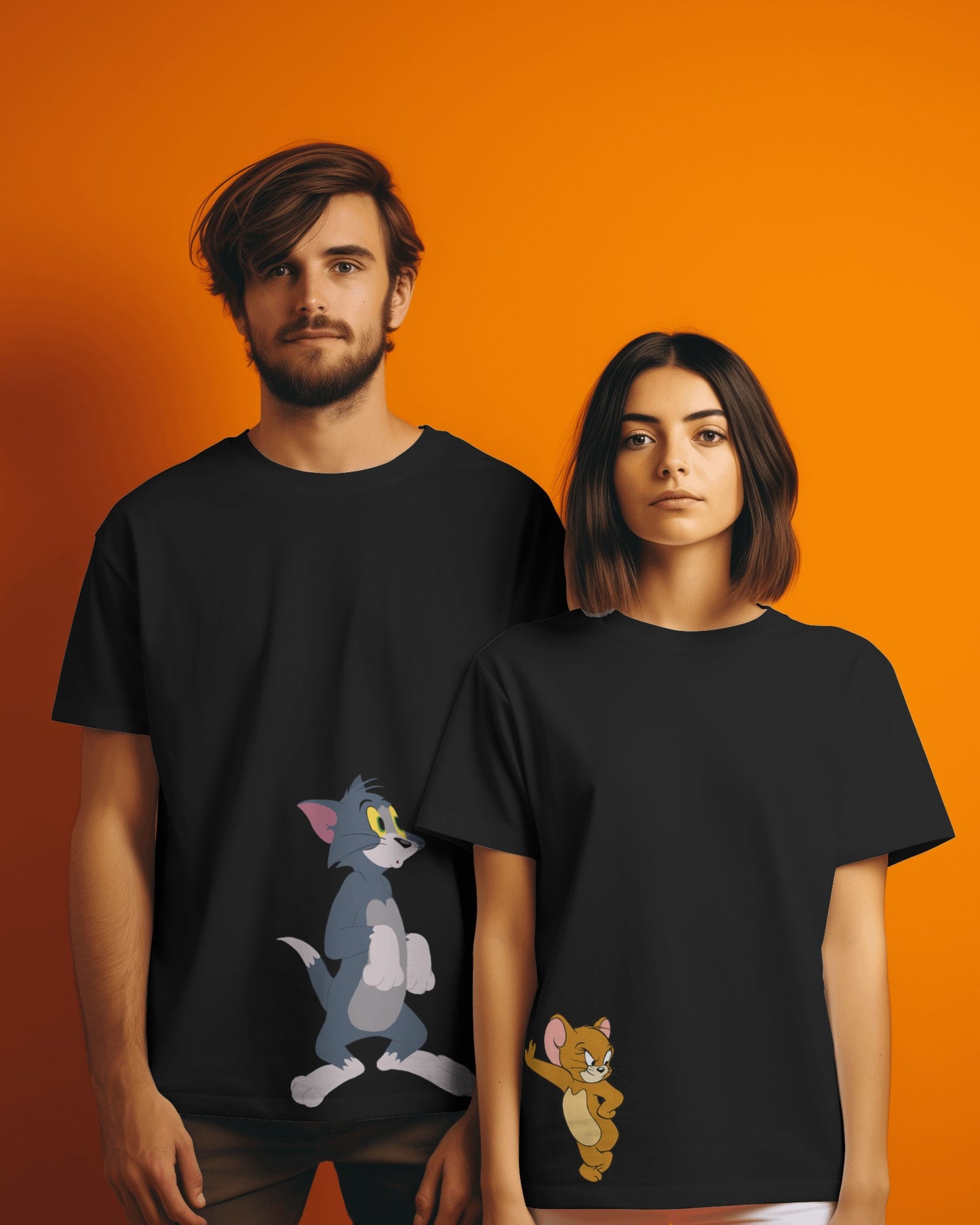 TOM & JERRY - Couple T-Shirt (Black)